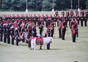 Prince Charles at the Colours Presentation, Queen's Avenue, Aldershot, 1998.