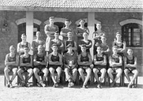 Group photograph of 2nd Independent Pathfinder Coy sports team, c1946.
