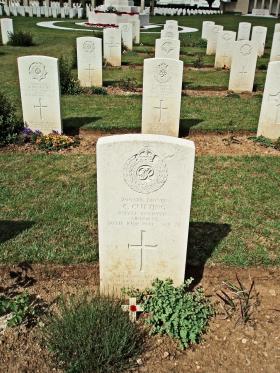 Headstone of Dvr Cyril Cutting, Ranville War Cemetery, 2010.