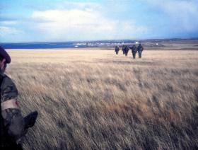 Down the Forward Slope into Goose Green, Falkland Islands, 1982.