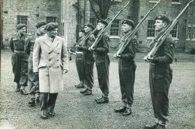 Field Marshal Montgomery inspecting soldiers of the Parachute Regiment