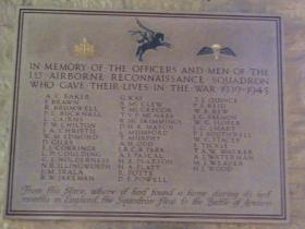 Memorial to 1st Airborne Recce Sqn in the All Saints Church, Ruskington