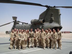 8 Platoon C Company 3 PARA on the heli pad at Camp Bastion on their rotation for the IRT Op Herrick IV