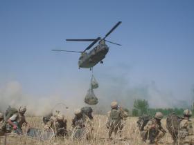 Members from C Company 3 PARA awaiting extraction from Sangin 2006
