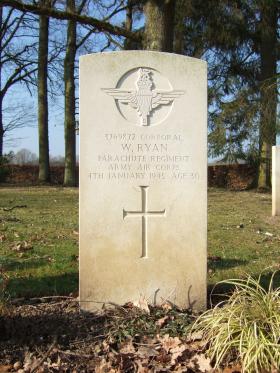 Grave of Cpl William Ryan, Hotton War Cemetery, Belgium, 2015. 