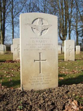 Grave of Pte David Hardy, Hotton War Cemetery, Belgium, 2015. 