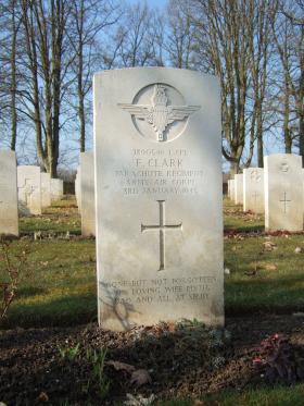 Grave of L/Cpl Frank Clark, Hotton War Cemetery, Belgium, 2015.