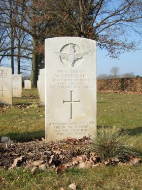 Grave of Sgt W Greendale, Hotton War Cemetery, Belgium, 2015. 