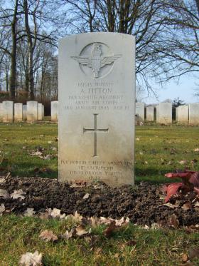 Grave of Pte Alec Fitton, Hotton War Cemetery, Belgium, 2015.