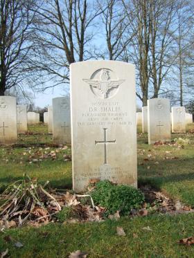 Grave of L/Sgt Douglas R Shales, Hotton War Cemetery, Belgium, 2015. 