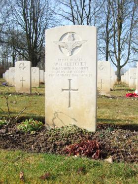 Grave of Pte William H Fletcher, Hotton War Cemetery, Belgium, 2015. 