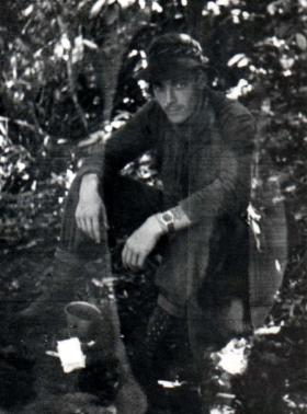 Guardsman Dave Coote has a brew up in the jungle, Borneo, 1965.