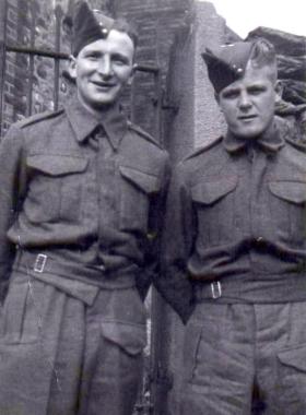 Edward and Thomas Tippett, 10th Battalion The Royal Welch Fusiliers, c1939.