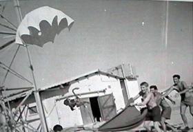 Egbert, 1 Para's parachuting monkey landing in Bahrain, 1964