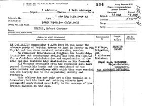 King Haakon VII Liberty Cross citation for Lt Col RC Elliott, dated 1945