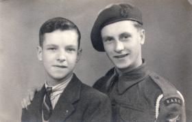  Pte Ewart Brown and one of his younger brothers, c 1943.