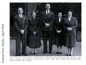 Group photograph from 'Sparks' (the Marks & Spencer staff magazine), April 1954.