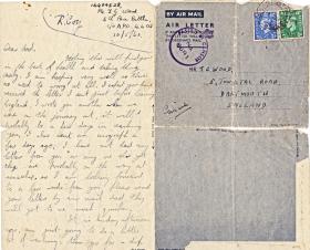 Letter written by Pte Francis Wood sent from North Africa to his father, May 1943