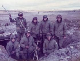 Argentine mortar pit, Falklands, 1982