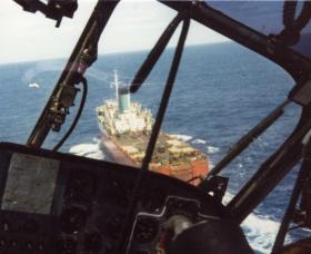 Cross Decking to the Europic Ferry in the Task Force, 1982