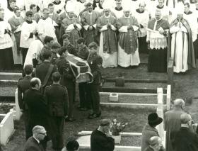 Funeral for Padre Weston, killed at Aldershot by an IRA bomb,  Liverpool 1972.