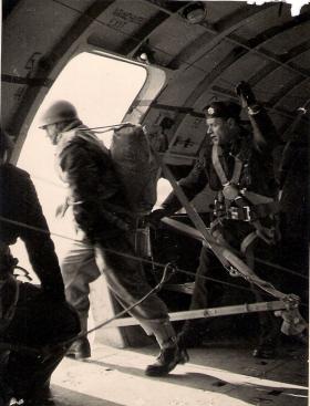 George Mair exits for his qualification jump, 1951