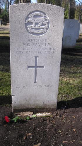 Gravestone of Lt Frederick Saville, Western Civil Cemetery, Oslo, 2010.