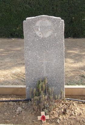 Gravestone of TA Gillott, Waynes Keep Cemetery, Cyprus, 2010