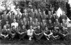 Alec Wilson in group photograph of members of The Royal Sussex Regiment