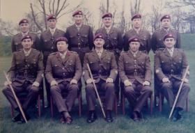 Group photograph of the Annual Convention of Parachute Regiment RSMs, 21 April 1978