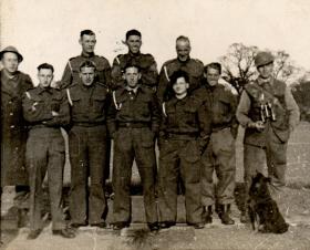 Group photo of a searchlight team, Suffolk, January 1940