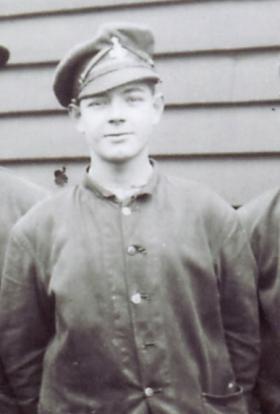 Private Angus Armstrong shortly after enlisting in the Green Howards