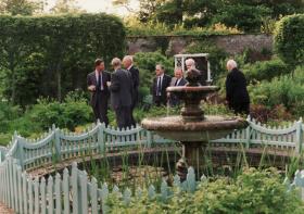 Airborne Forces veterans with HRH Prince of Wales at Highgrove 1990s