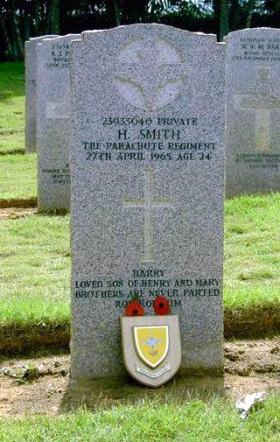 Grave of Private 'Harry' Smith, Kranji Military Cemetery, Singapore.