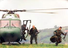 Members of 2 PARA, responding to a road traffic incident, Crossmaglen, 2003.