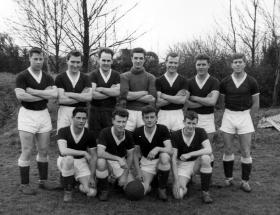 Derek Bradley with team mates, late 1950s.