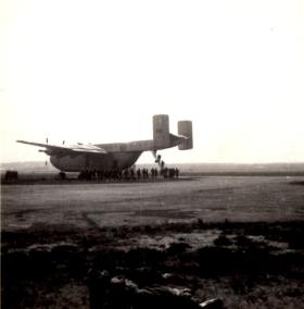Boarding Beverley aircraft to Jordan 1958