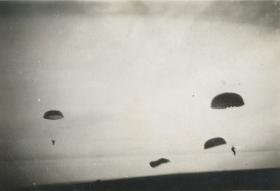 Parachutists descend onto a Drop Zone, from Donald Hicks album