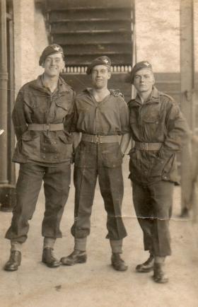 Three members of The Parachute Regiment, probably Reserve Battalion, c1946-7.