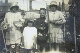 John Lord aged 7 years with his sister Mary, 1924.