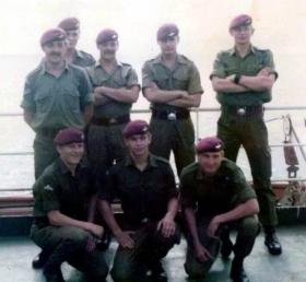 Members of 2 PARA on-board  MV Norland on route to the Falkland Islands, April 1982.