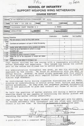 Steve 'Yank' Thayer's Support Weapon Wing (SWW) Course Report, 1992