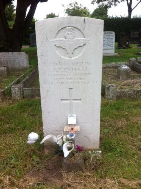 Grave of Sgt James R Everett, Bourne Cemetery. Lincolnshire