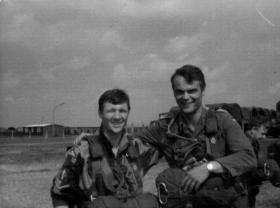 L/Cpl Joe Cook, 16 Lincoln Coy, on a German parachute course, 1970s
