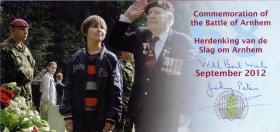'Johnny' Peters pictured on an Arnhem commemoration programme, 2012.