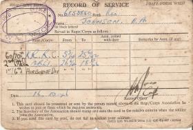 Service Record of Pte Edward A Johnson