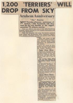 Newspaper article Exercise King's Joker, 1953