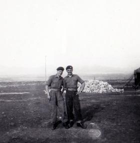 Pte Len Wright (right) and pal, date unknown.