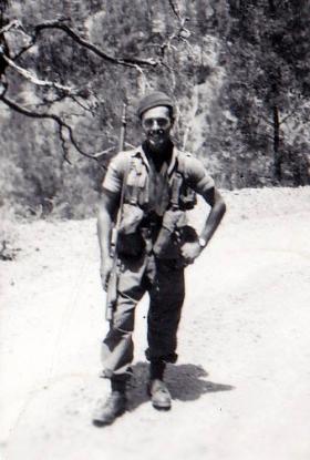 Pte Len Wright 1 PARA, patrolling in the Troodos Mountains, c1956.