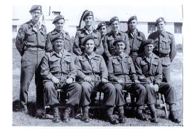 Group portrait of HQ Troop, 33rd Airborne Lt Reg RA, Ramat David, Palestine, 1947.